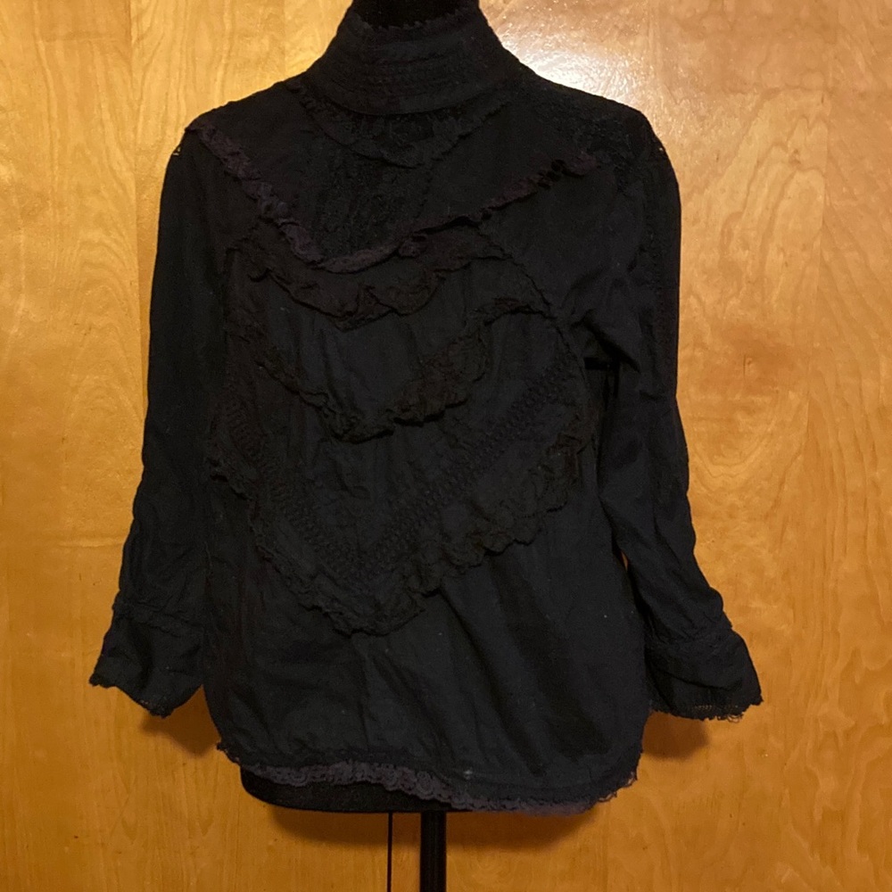 Mixit Black Ruffled Women's Blouse